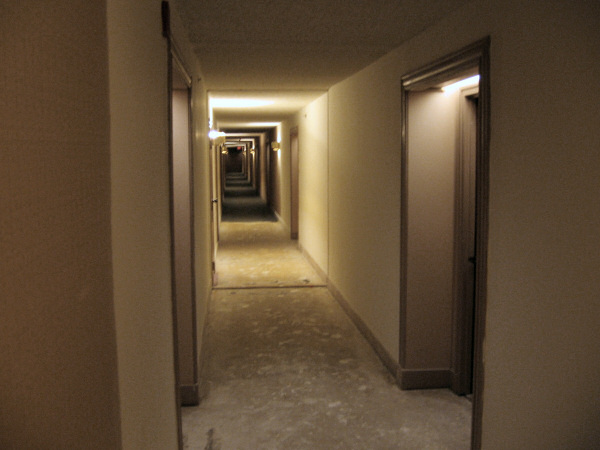 Hallway without carpet.