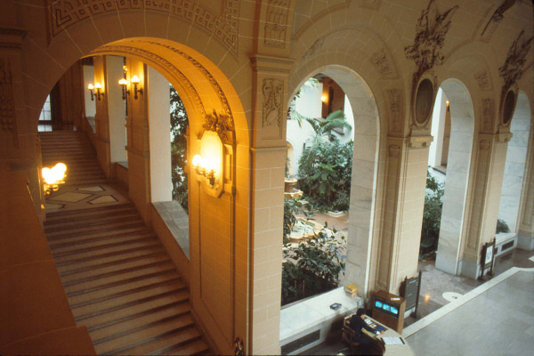 The inside of the building of the Organization of American States.