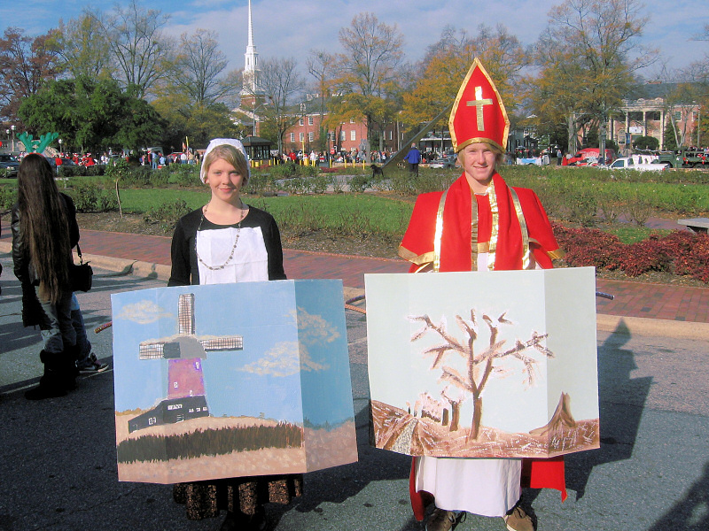 A Dutch girl and Sinterklaas.