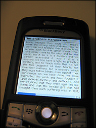 The Mobi Reader on my phone.