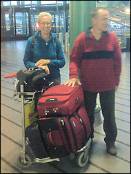 Jaap and Mieke and a lot of luggage.