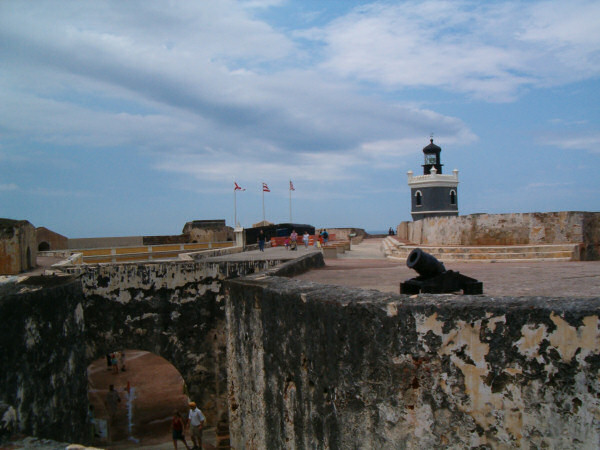 On top of the fort.