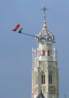 Church with Dutch national flag.