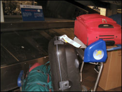 My luggage at the baggage claim in New York, JFK airport.