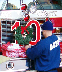 Arlington County Firebrigade preparing for Christmas.