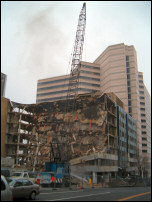 Destroying an old office building.