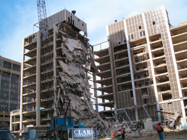 Demolishing an office building in Rosslyn, VA.