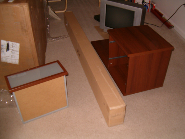 Assembling new furniture.
