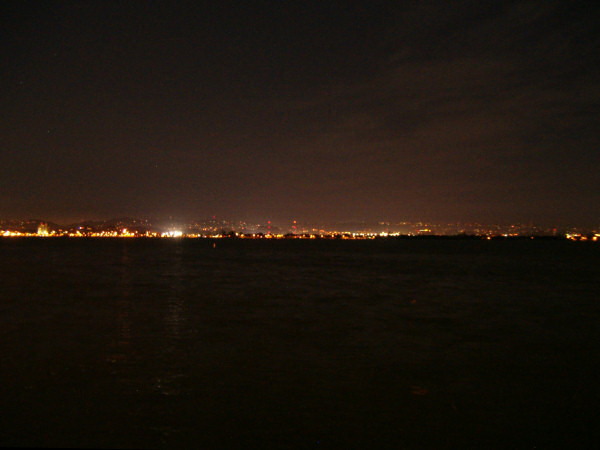 The island at night.