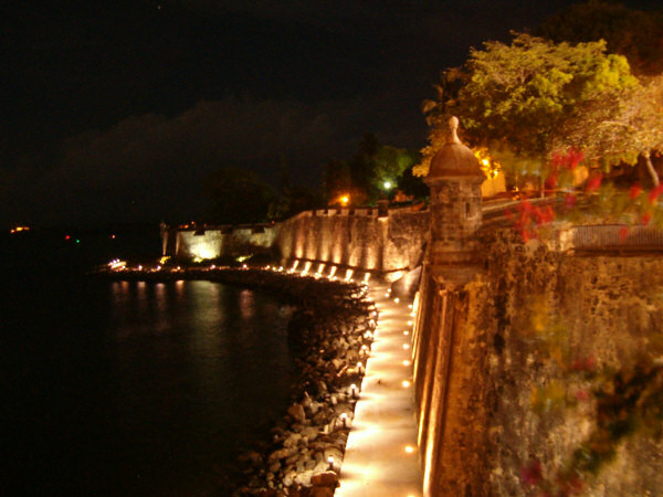 Shore at night.