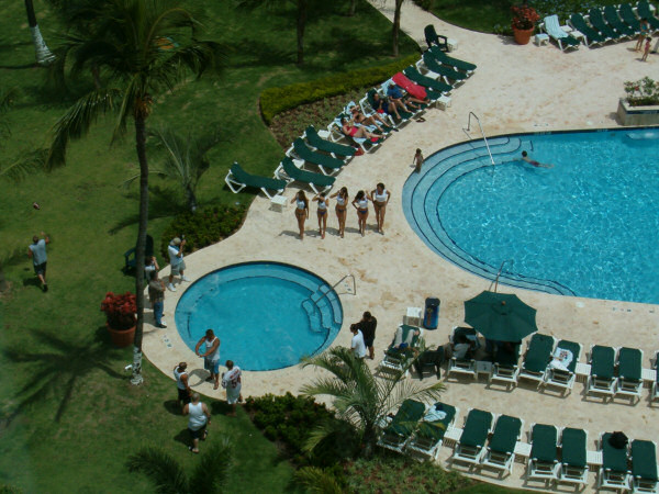 Photo shoot at the pool