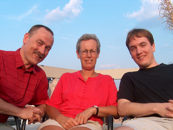 The three of us on top of our apartment building.