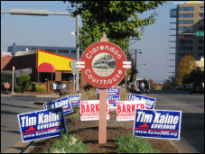 Campaign signs for the Gubernatorial elections, Virginia 2005.