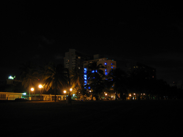 The Waterclub in Isla Verde, Puerto Rico at night.