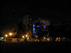 The beach in Puerto Rico at night.