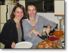 Our first Thanksgiving turkey being prepared for dinner.