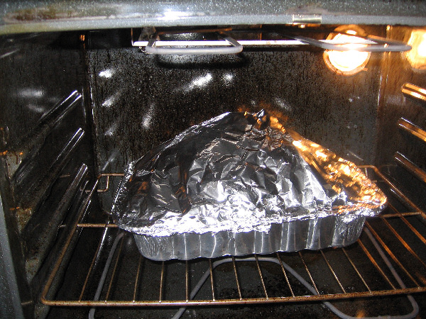 Our first Thanksgiving turkey being prepared for dinner.