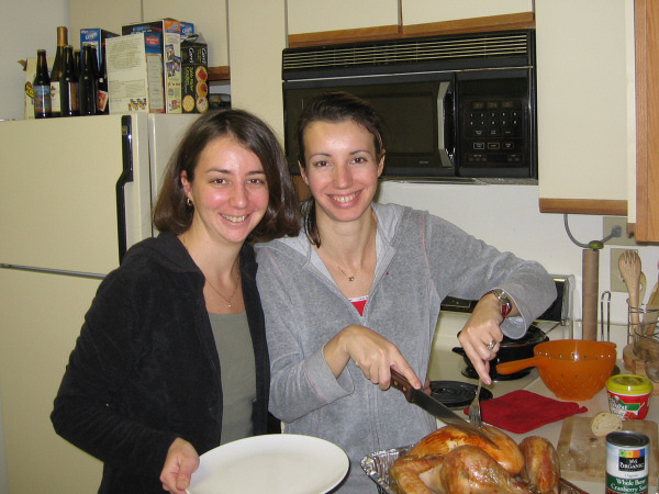 Our first Thanksgiving turkey being prepared for dinner.