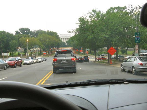 Driving through Washington D.C.