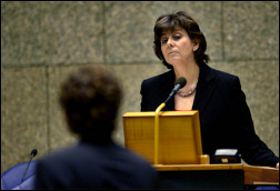 Mrs. Verdonk in debate with parliament today.
