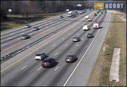 Traffic at the I-40 near the Harrison Avenue exit.