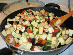 Cooking couscous.