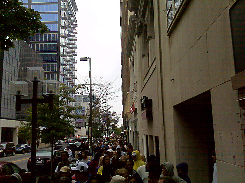 In line.