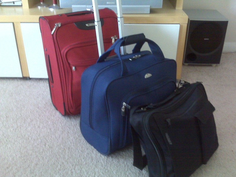 Traveling light.