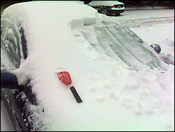 Car with snow.