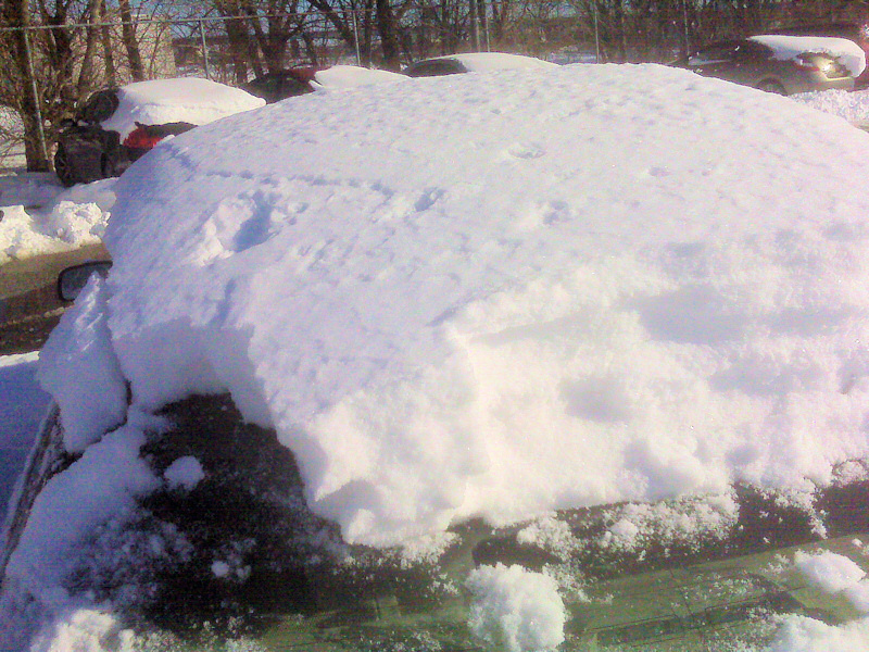 Car in the snow.