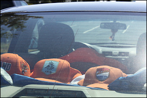 On the road.