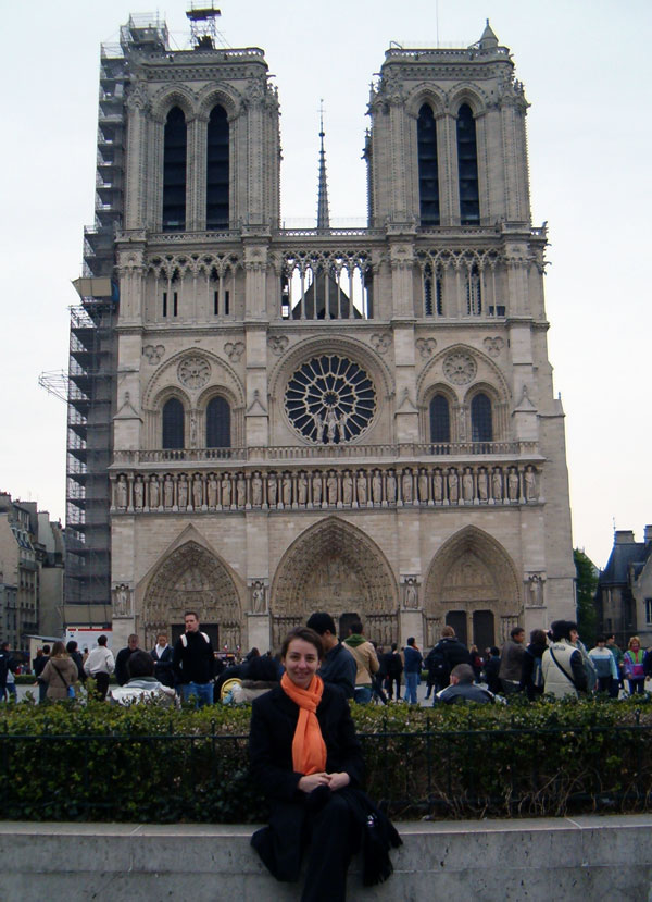 Sasha in front of the Notre Dame.