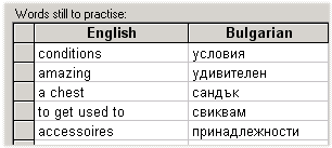 Studying Bulgarian words.